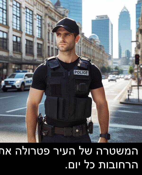פטרולה: המשטרה של העיר פטרולה את הרחובות כל יום.