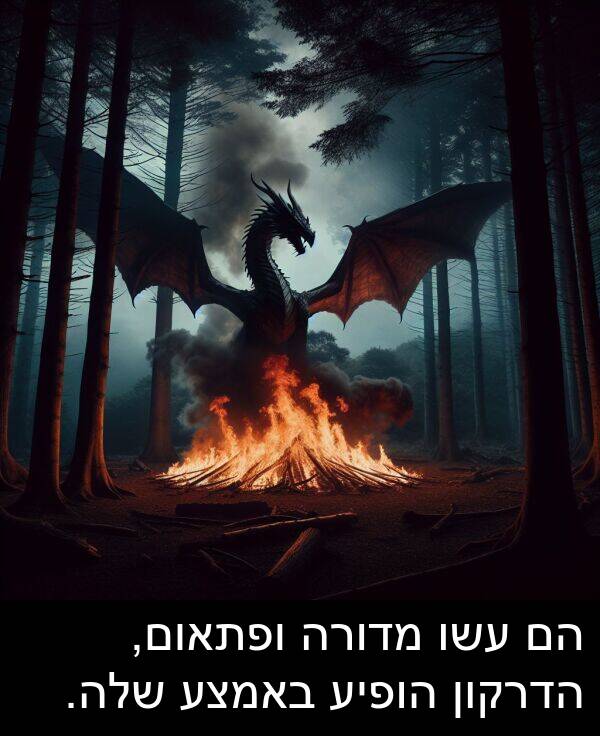 מדורה: הם עשו מדורה ופתאום, הדרקון הופיע באמצע שלה.