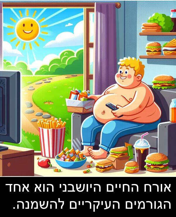 החיים: אורח החיים היושבני הוא אחד הגורמים העיקריים להשמנה.