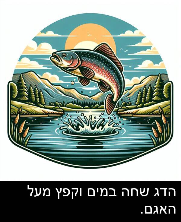 מעל: הדג שחה במים וקפץ מעל האגם.