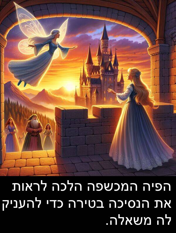 משאלה: הפיה המכשפה הלכה לראות את הנסיכה בטירה כדי להעניק לה משאלה.