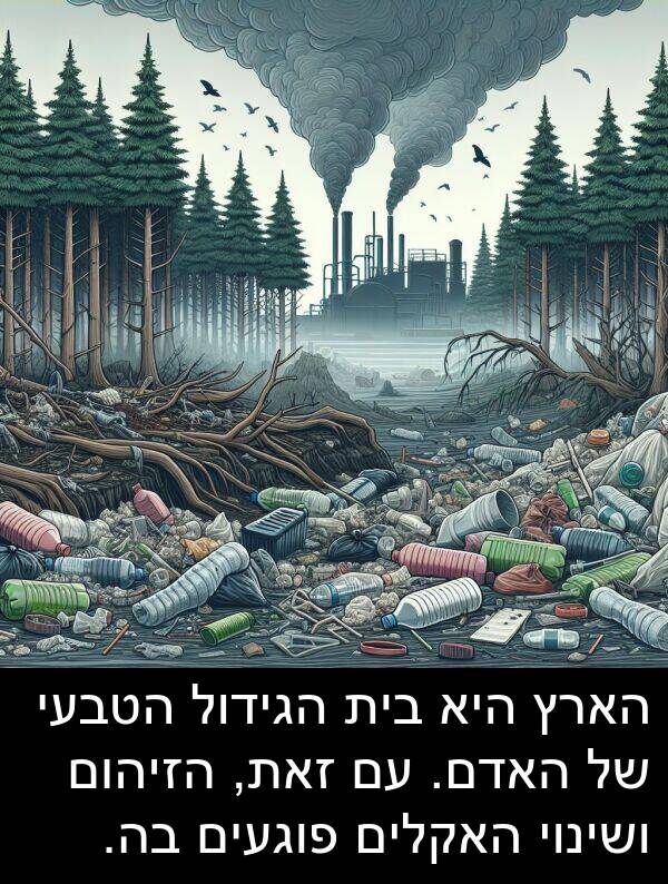 פוגעים: הארץ היא בית הגידול הטבעי של האדם. עם זאת, הזיהום ושינוי האקלים פוגעים בה.