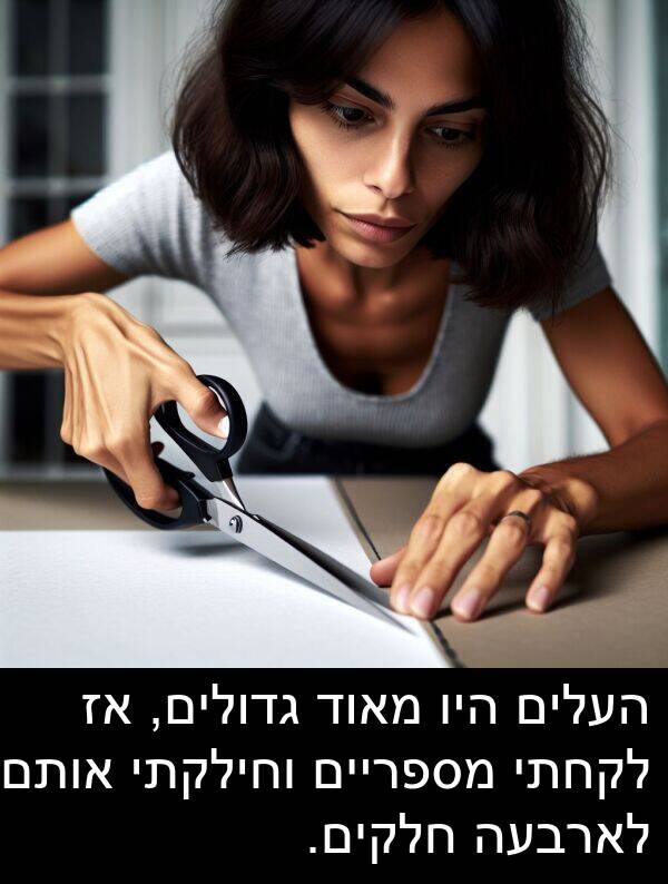 אותם: העלים היו מאוד גדולים, אז לקחתי מספריים וחילקתי אותם לארבעה חלקים.