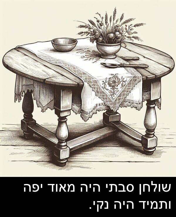 סבתי: שולחן סבתי היה מאוד יפה ותמיד היה נקי.