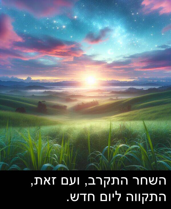 זאת: השחר התקרב, ועם זאת, התקווה ליום חדש.