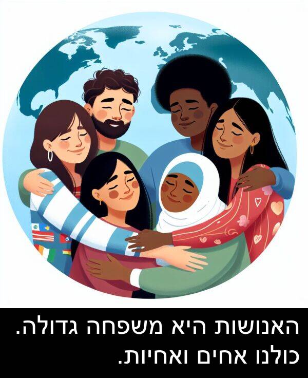 אחים: האנושות היא משפחה גדולה. כולנו אחים ואחיות.