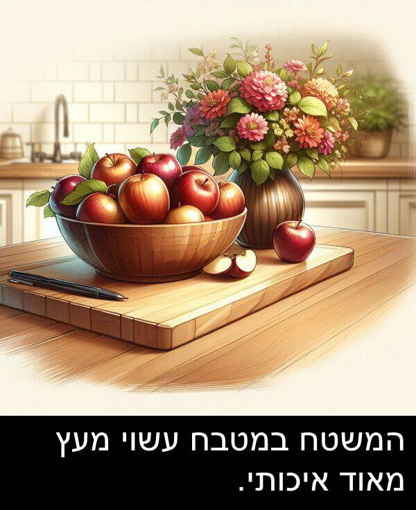 איכותי: המשטח במטבח עשוי מעץ מאוד איכותי.