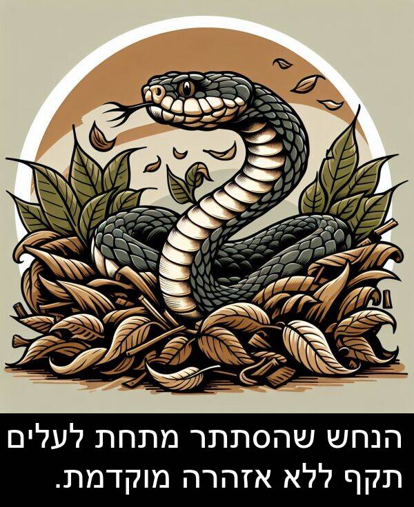 אזהרה: הנחש שהסתתר מתחת לעלים תקף ללא אזהרה מוקדמת.