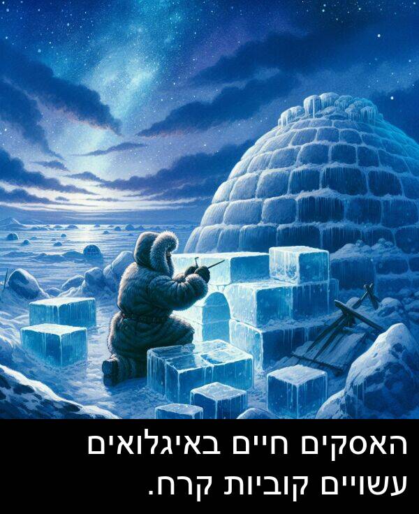 באיגלואים: האסקים חיים באיגלואים עשויים קוביות קרח.