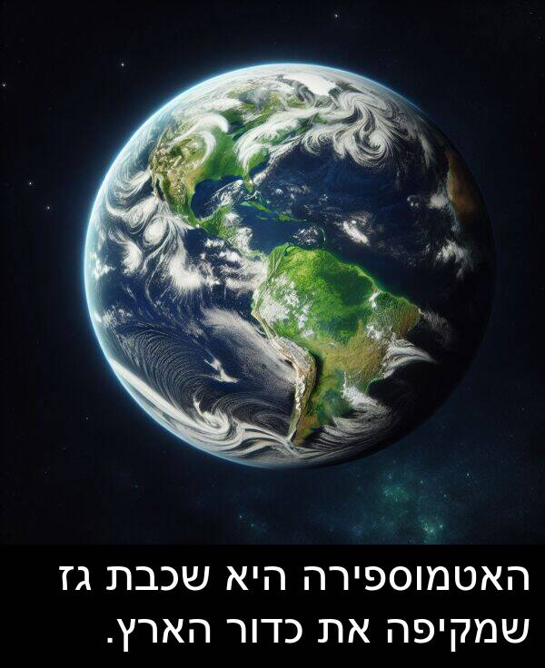 האטמוספירה: האטמוספירה היא שכבת גז שמקיפה את כדור הארץ.