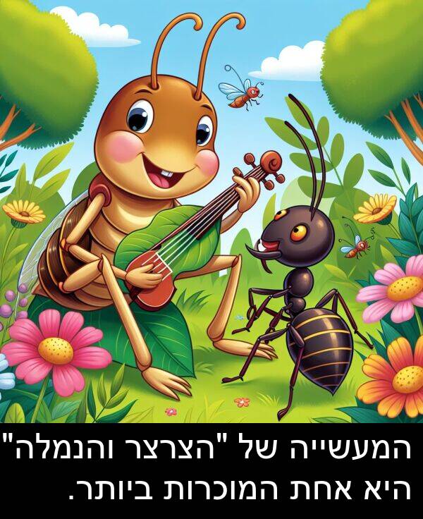 אחת: המעשייה של "הצרצר והנמלה" היא אחת המוכרות ביותר.