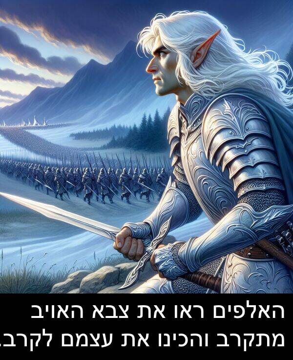 צבא: האלפים ראו את צבא האויב מתקרב והכינו את עצמם לקרב.