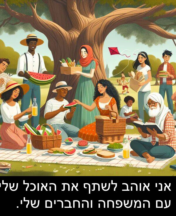 האוכל: אני אוהב לשתף את האוכל שלי עם המשפחה והחברים שלי.
