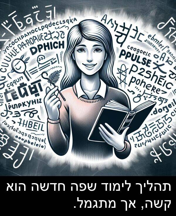 קשה: תהליך לימוד שפה חדשה הוא קשה, אך מתגמל.