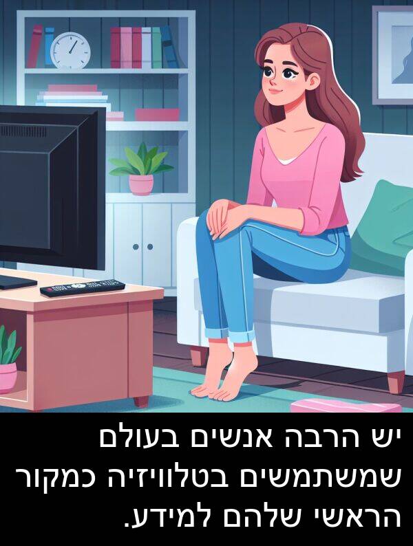 בטלוויזיה: יש הרבה אנשים בעולם שמשתמשים בטלוויזיה כמקור הראשי שלהם למידע.
