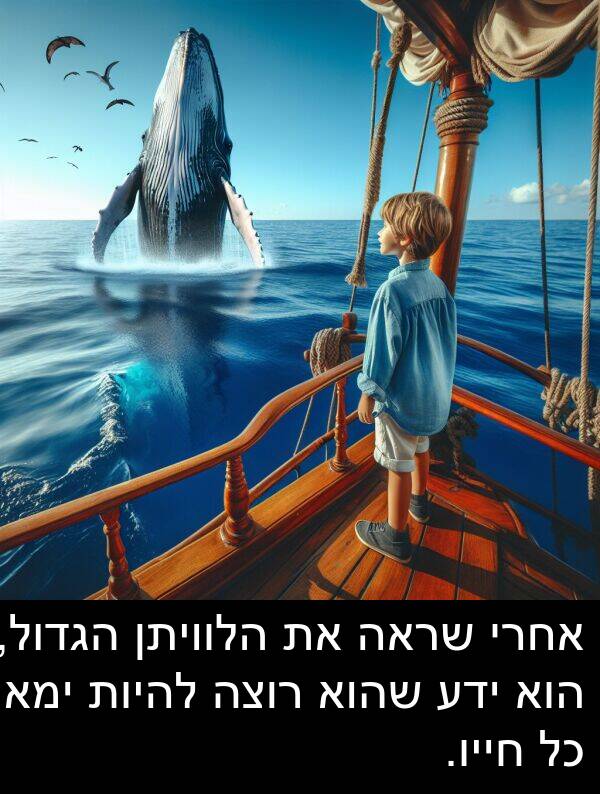 חייו: אחרי שראה את הלוויתן הגדול, הוא ידע שהוא רוצה להיות ימאי כל חייו.
