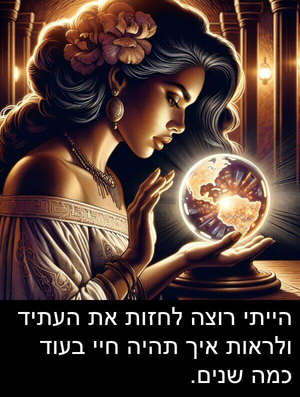 חיי: הייתי רוצה לחזות את העתיד ולראות איך תהיה חיי בעוד כמה שנים.