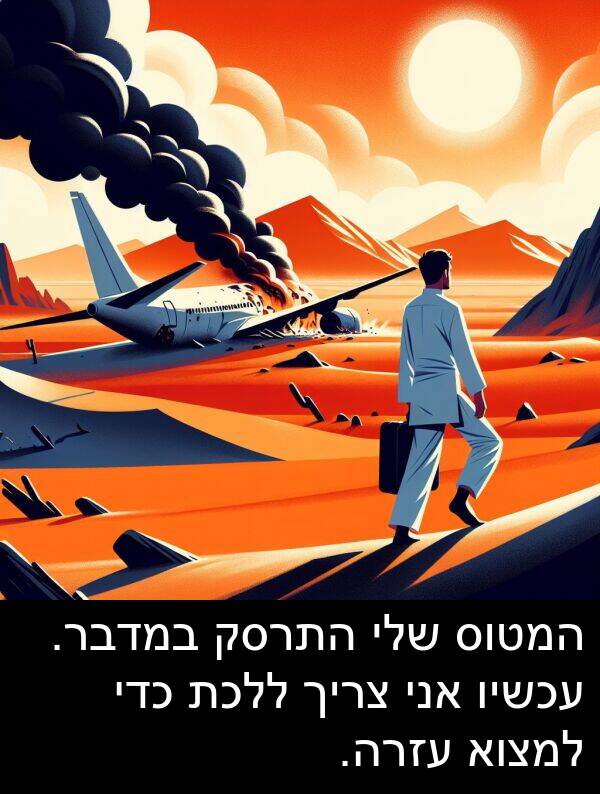 עזרה: המטוס שלי התרסק במדבר. עכשיו אני צריך ללכת כדי למצוא עזרה.