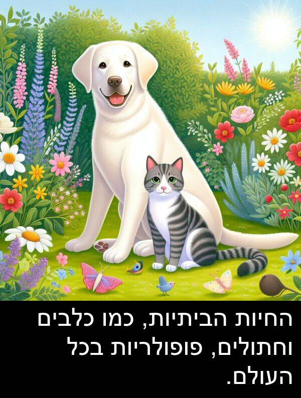 פופולריות: החיות הביתיות, כמו כלבים וחתולים, פופולריות בכל העולם.