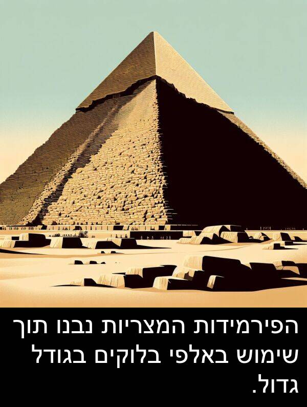 באלפי: הפירמידות המצריות נבנו תוך שימוש באלפי בלוקים בגודל גדול.