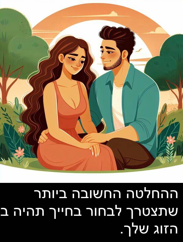 תהיה: ההחלטה החשובה ביותר שתצטרך לבחור בחייך תהיה בן הזוג שלך.