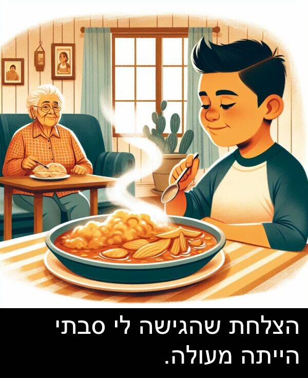 סבתי: הצלחת שהגישה לי סבתי הייתה מעולה.
