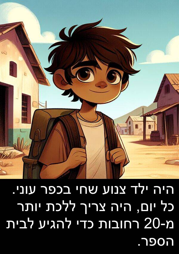 מ: היה ילד צנוע שחי בכפר עוני. כל יום, היה צריך ללכת יותר מ-20 רחובות כדי להגיע לבית הספר.