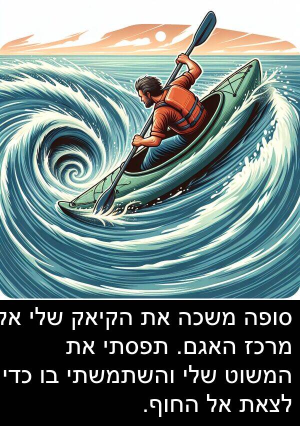 סופה: סופה משכה את הקיאק שלי אל מרכז האגם. תפסתי את המשוט שלי והשתמשתי בו כדי לצאת אל החוף.