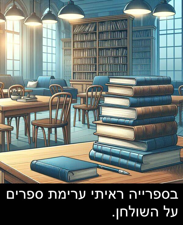 ערימת: בספרייה ראיתי ערימת ספרים על השולחן.