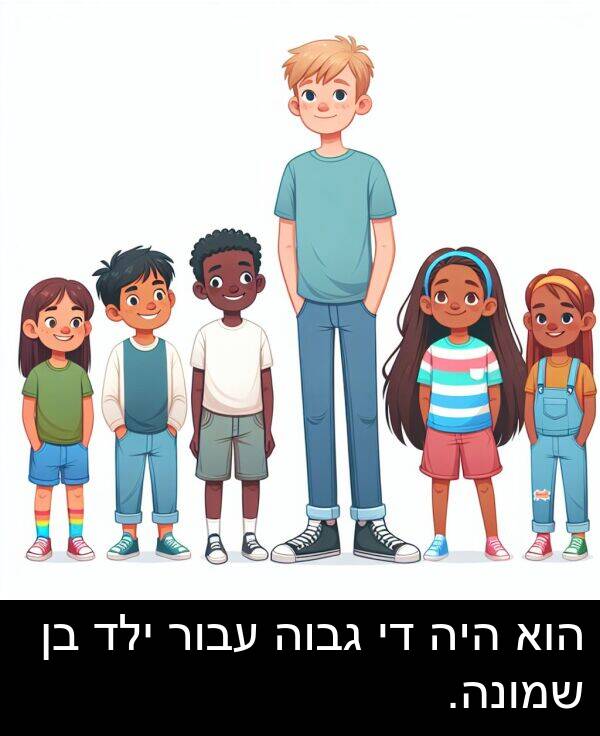 עבור: הוא היה די גבוה עבור ילד בן שמונה.