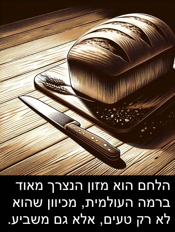 טעים: הלחם הוא מזון הנצרך מאוד ברמה העולמית, מכיוון שהוא לא רק טעים, אלא גם משביע.