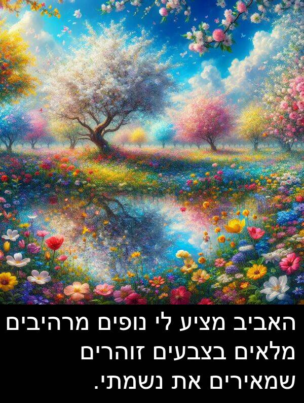 זוהרים: האביב מציע לי נופים מרהיבים מלאים בצבעים זוהרים שמאירים את נשמתי.