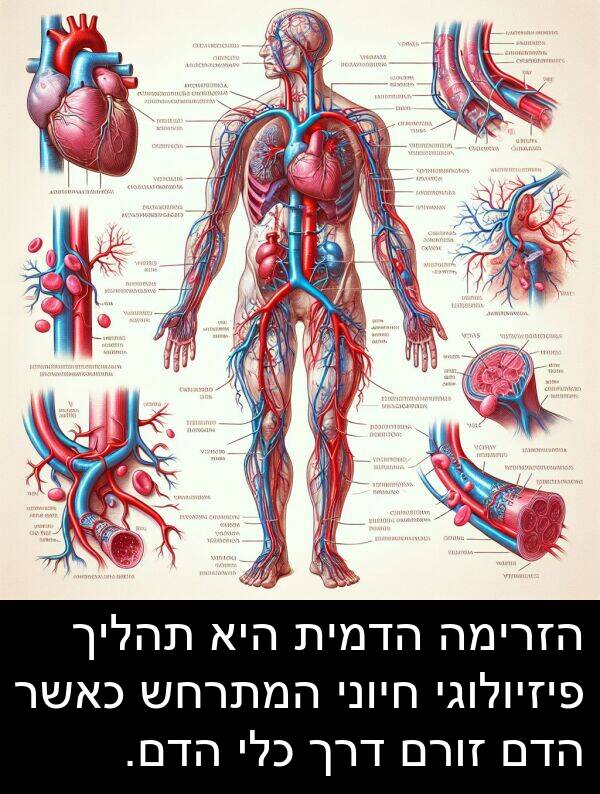 תהליך: הזרימה הדמית היא תהליך פיזיולוגי חיוני המתרחש כאשר הדם זורם דרך כלי הדם.