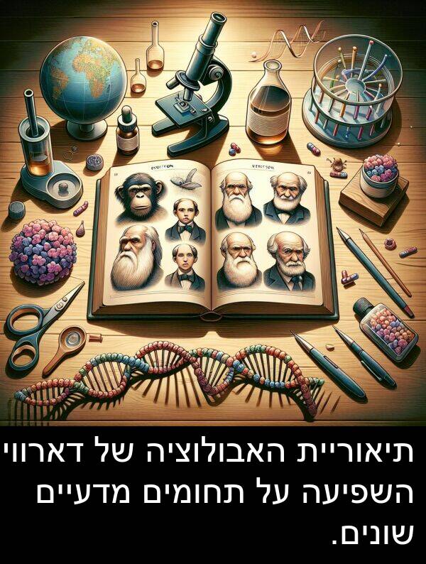 מדעיים: תיאוריית האבולוציה של דארווין השפיעה על תחומים מדעיים שונים.