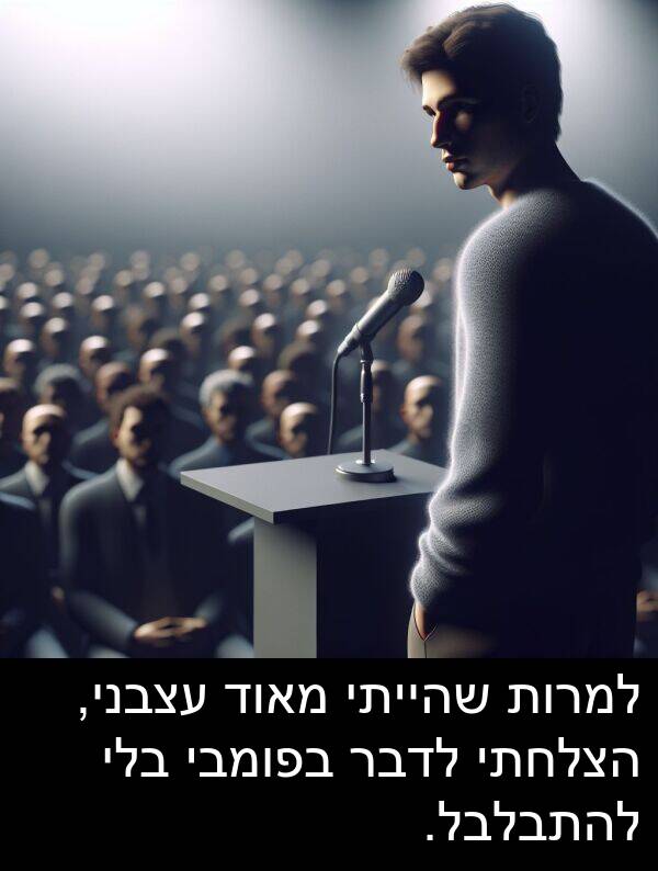 שהייתי: למרות שהייתי מאוד עצבני, הצלחתי לדבר בפומבי בלי להתבלבל.