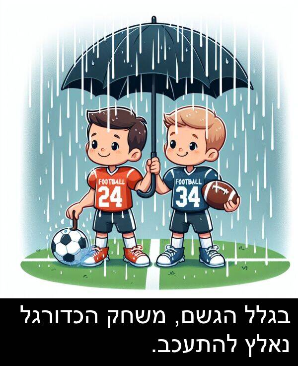 בגלל: בגלל הגשם, משחק הכדורגל נאלץ להתעכב.