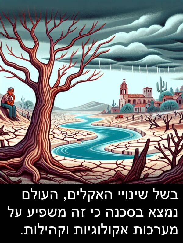משפיע: בשל שינויי האקלים, העולם נמצא בסכנה כי זה משפיע על מערכות אקולוגיות וקהילות.