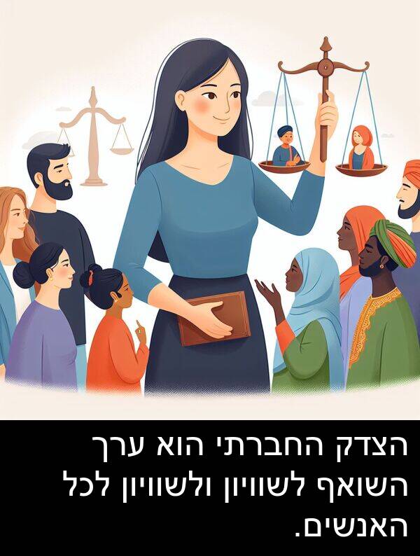 ערך: הצדק החברתי הוא ערך השואף לשוויון ולשוויון לכל האנשים.
