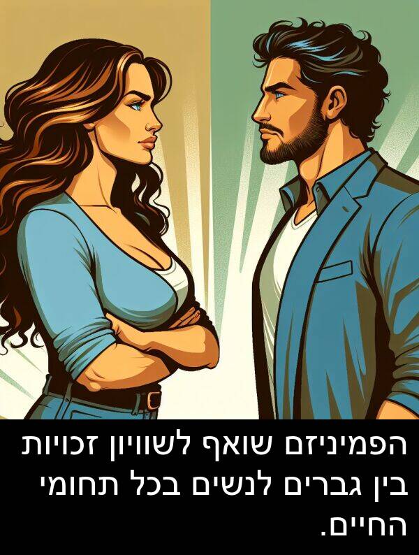 זכויות: הפמיניזם שואף לשוויון זכויות בין גברים לנשים בכל תחומי החיים.