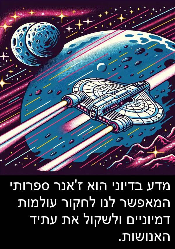 מדע: מדע בדיוני הוא ז'אנר ספרותי המאפשר לנו לחקור עולמות דמיוניים ולשקול את עתיד האנושות.