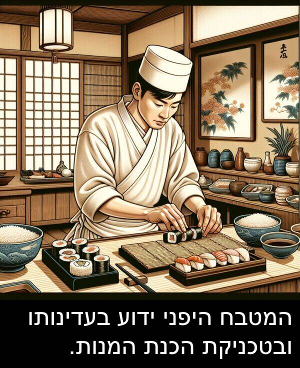 בעדינותו: המטבח היפני ידוע בעדינותו ובטכניקת הכנת המנות.