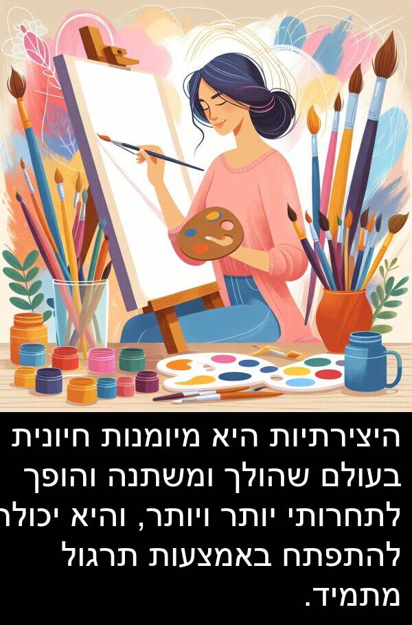 באמצעות: היצירתיות היא מיומנות חיונית בעולם שהולך ומשתנה והופך לתחרותי יותר ויותר, והיא יכולה להתפתח באמצעות תרגול מתמיד.