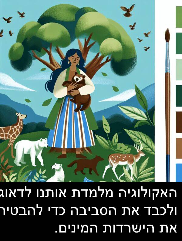אותנו: האקולוגיה מלמדת אותנו לדאוג ולכבד את הסביבה כדי להבטיח את הישרדות המינים.