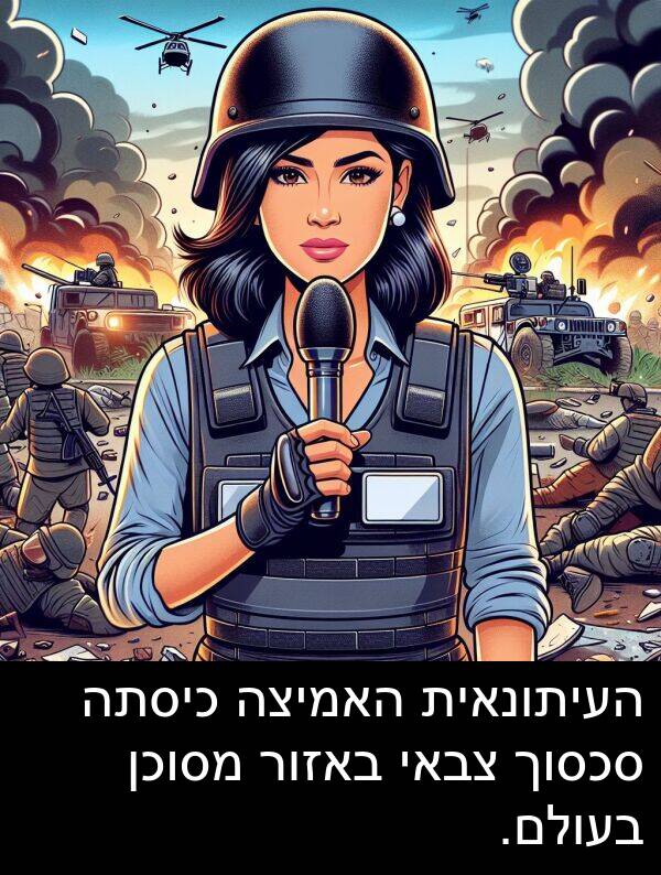 צבאי: העיתונאית האמיצה כיסתה סכסוך צבאי באזור מסוכן בעולם.
