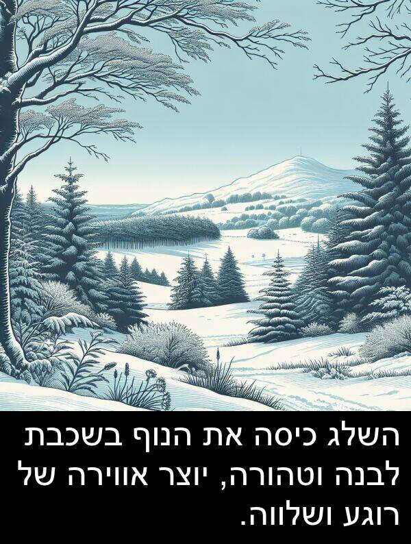 רוגע: השלג כיסה את הנוף בשכבת לבנה וטהורה, יוצר אווירה של רוגע ושלווה.