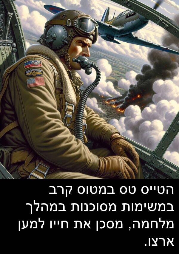 קרב: הטייס טס במטוס קרב במשימות מסוכנות במהלך מלחמה, מסכן את חייו למען ארצו.