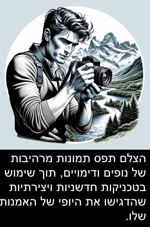 תוך: הצלם תפס תמונות מרהיבות של נופים ודימויים, תוך שימוש בטכניקות חדשניות ויצירתיות שהדגישו את היופי של האמנות שלו.