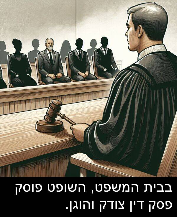 צודק: בבית המשפט, השופט פוסק פסק דין צודק והוגן.