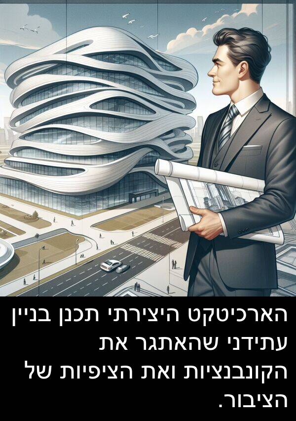 תכנן: הארכיטקט היצירתי תכנן בניין עתידני שהאתגר את הקונבנציות ואת הציפיות של הציבור.