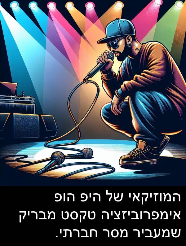טקסט: המוזיקאי של היפ הופ אימפרוביזציה טקסט מבריק שמעביר מסר חברתי.